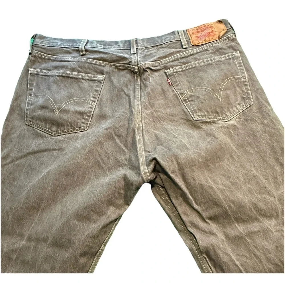 Levi's 501 XX Jeans Washed Charcoal Button Fly Men's 44x34 Straight Fit Selvedge